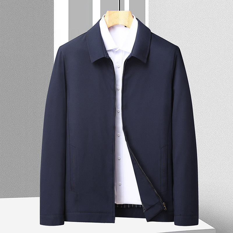 Men's Business Casual Jacket Lapel Zipper Top