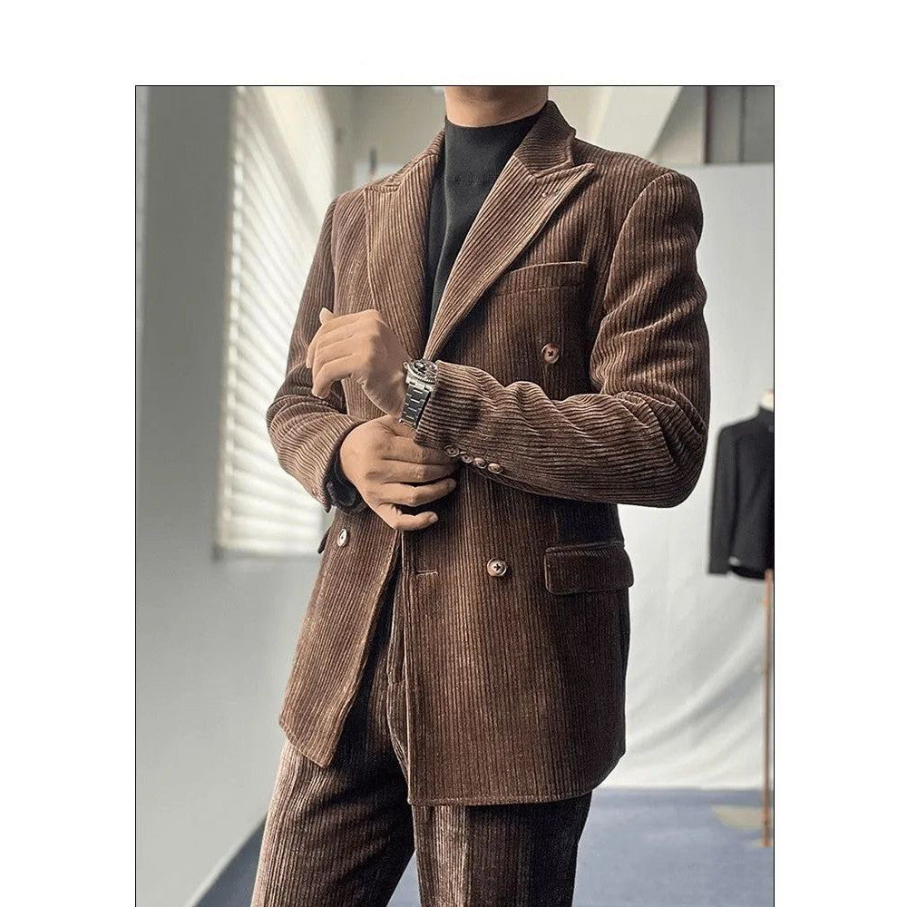 Corduroy Retro Suit Simple