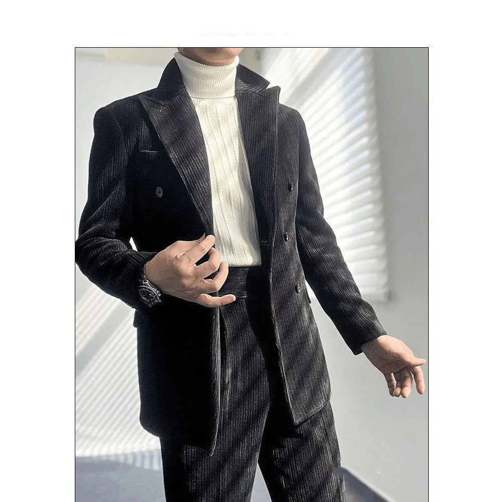 Corduroy Retro Suit Simple