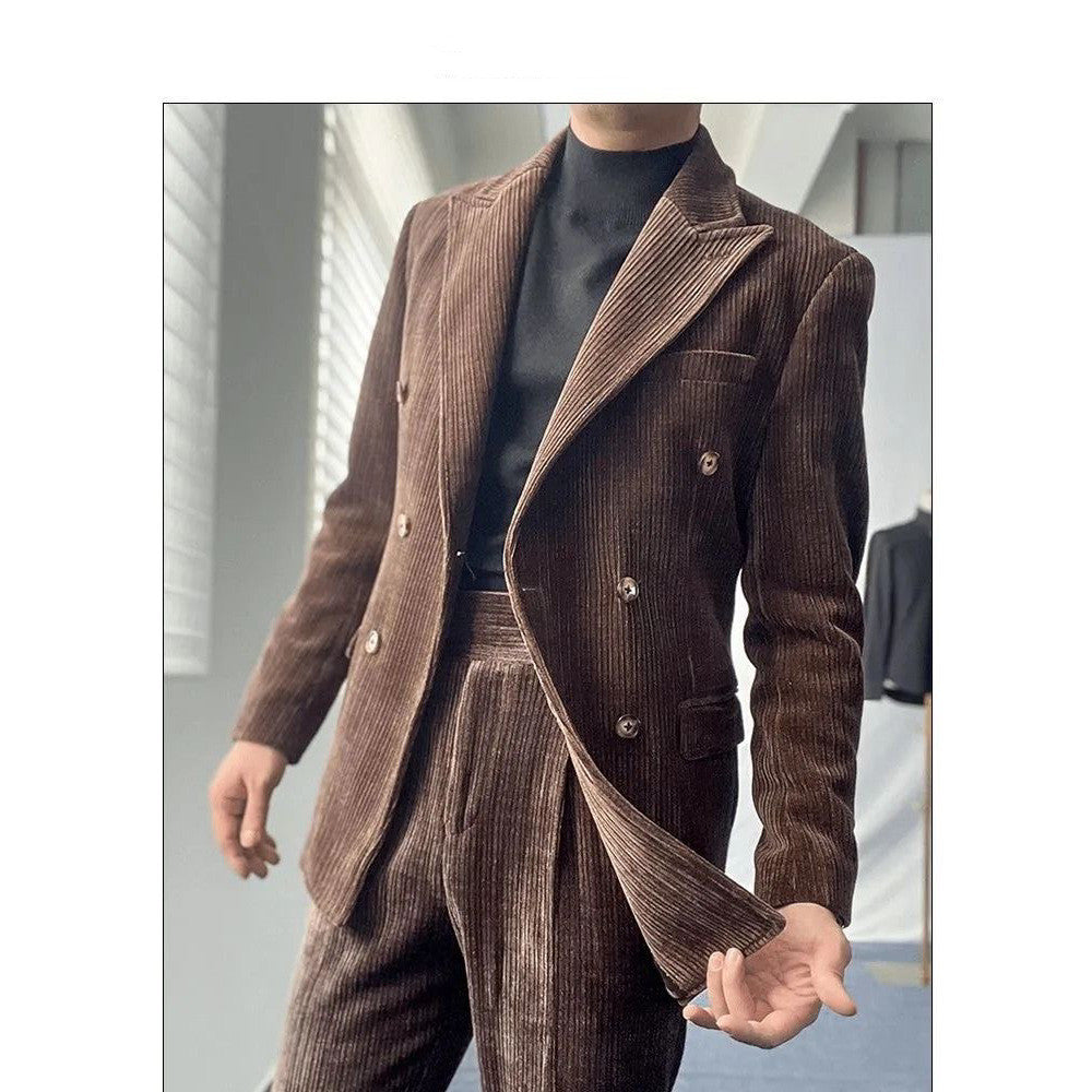 Corduroy Retro Suit Simple