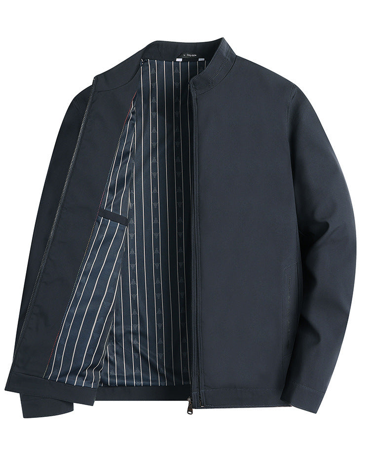 Men's Business Casual Jacket Lapel Zipper Top