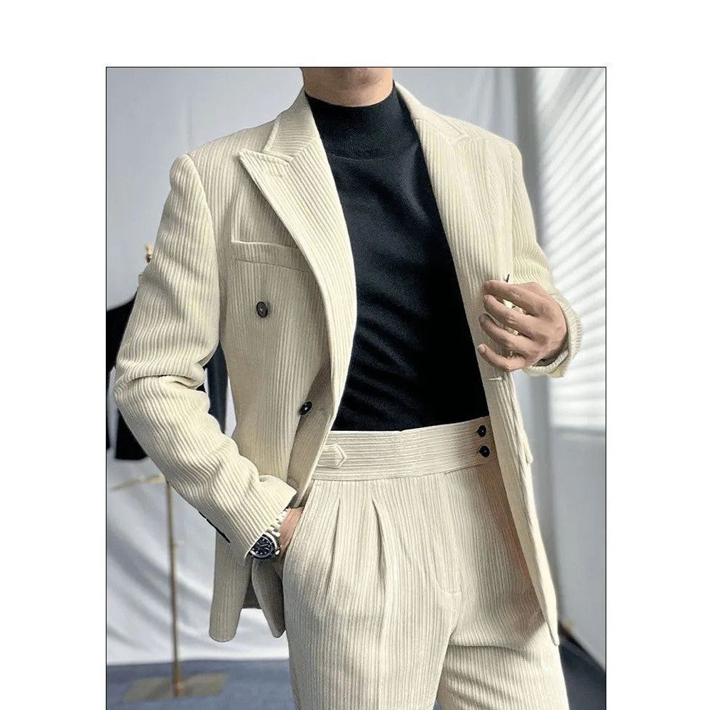 Corduroy Retro Suit Simple