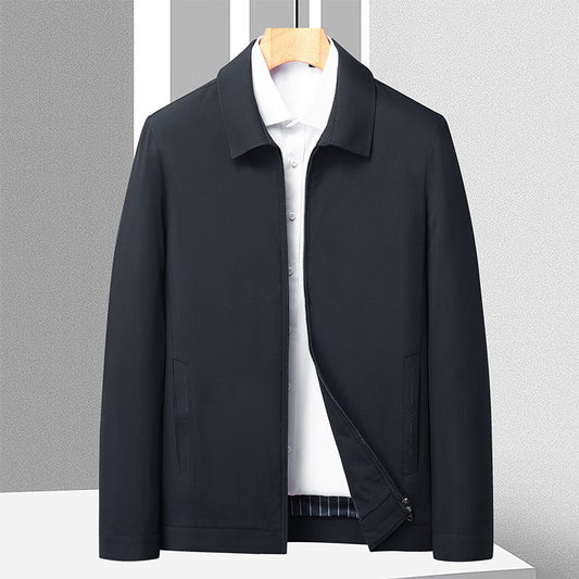 Men's Business Casual Jacket Lapel Zipper Top